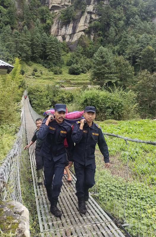 Police carrying patients
